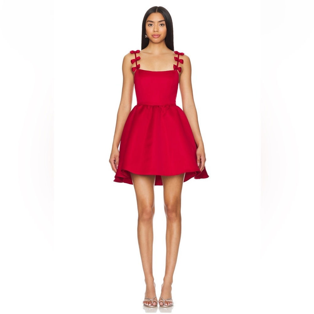 Elliatt Red Bow-Shoulder Mini Dress